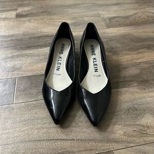Anne Klein Glossy Black Pointed Heels